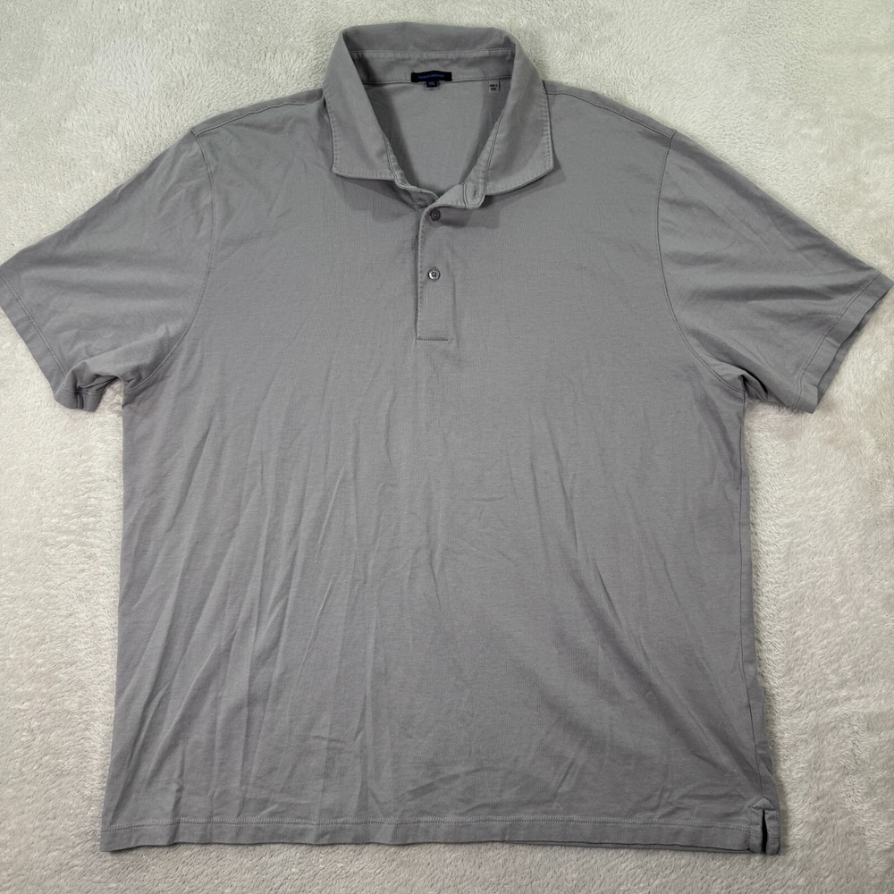 Patrick Assaraf Polo Shirt Men's 3XL Gray Pima Cotton Blend Golfer Performance